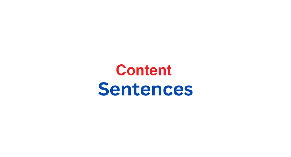 content in a sentence